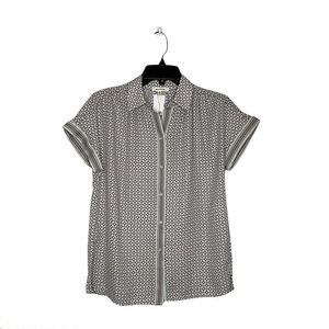 Max Studio Patterned Short Sleeve Button-Up Shirt